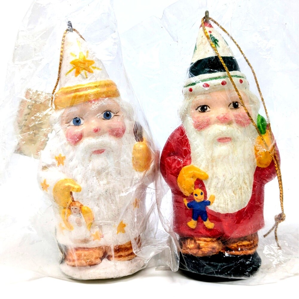 Vtg House of Hatten Santa Gnome Christmas Ornament Lot | PHILIPPINES | RARE, NOS